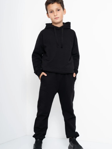 Trening Copii COZY CUSTOM Negru Oversize WKND basic-evazat - Img 3