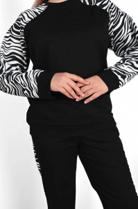 Trening dama marimi mari negru cu print zebra 8048 - Img 3