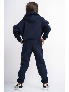 Trening pentru Copii Model Oversize din Bumbac Bleumarin Vatuit - Img 5