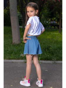 Tricou copii alb cu maneci clopot - Img 7