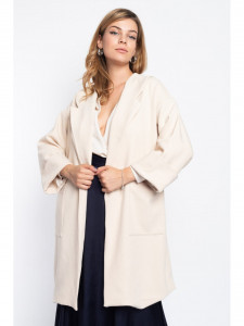 Cardigan dama bej model larg - Img 1