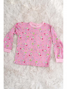 Pijama din bumbac roz cu zebra - Img 2