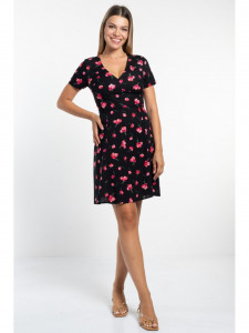 Rochie dama cu model floral neagra - Img 6