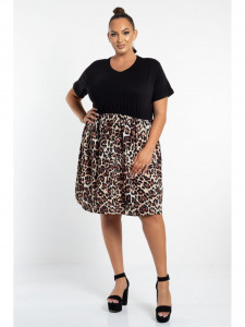 Rochie dama marimi mari model animal print bumbac - Img 2
