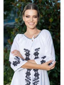 Rochie dama tip ie traditionala model broderie neagra - Img 5