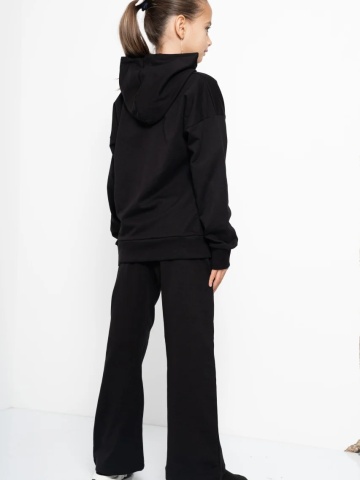 Trening Copii COZY CUSTOM Negru Oversize WKND basic-evazat - Img 4
