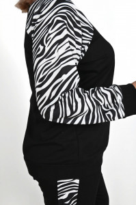Trening dama marimi mari negru cu print zebra 8048 - Img 4