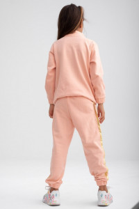 Trening pentru fete din bumbac peach si inscriptie cute - Img 6