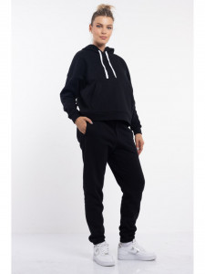 Trening vatuit dama negru oversize cu buzunare la spate - Img 3