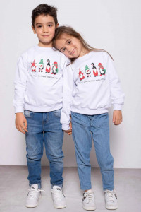 Bluza de Craciun Copii Alb Wishes - Img 2