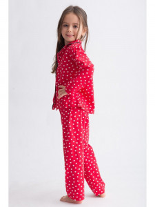 Pijama copil rosie cu buline - Img 3