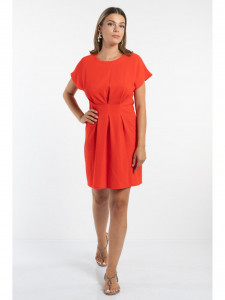 Rochie dama cu model de accentuare a taliei corai - Img 1