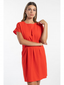 Rochie dama cu model de accentuare a taliei corai - Img 2