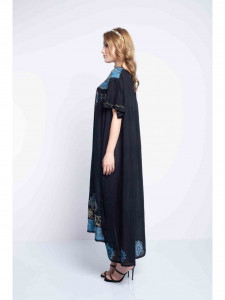 Rochie dama marimi mari bleu lejera cu model aplicat - Img 8