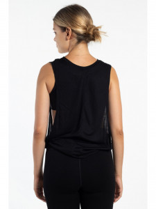 Tricou dama negru cu crapaturi laterale - Img 2