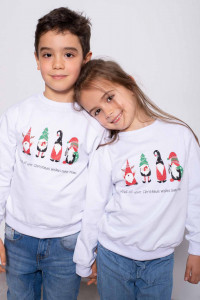Bluza de Craciun Copii Alb Wishes - Img 1