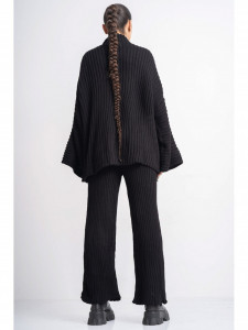 Compleu Dama 2 Piese din Tricot Negru model Larg - Img 5
