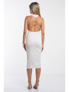 Rochie dama alba cu model abstract - Img 4