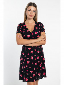 Rochie dama cu model floral neagra - Img 2