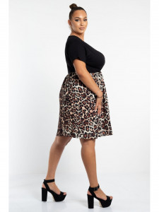 Rochie dama marimi mari model animal print bumbac - Img 3