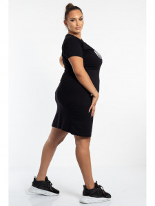 Rochie dama marimi mari neagra imprimeu - Img 2