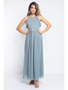 Rochie dama olive lunga cu dantela - Img 5