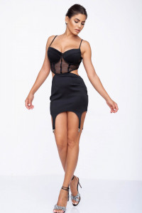 Rochie mini neagra cu corset - Img 1