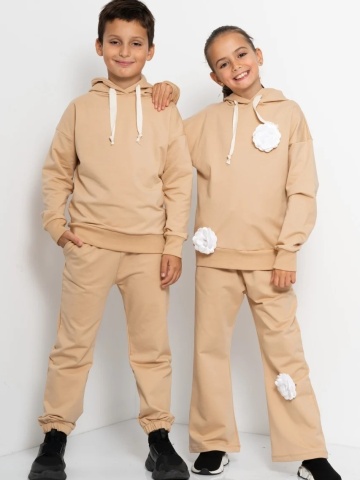 Trening Copii COZY CUSTOM Bej Oversize WKND basic-slim - Img 2