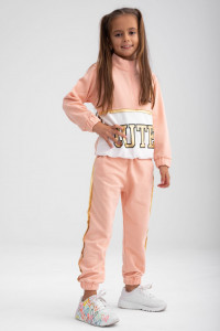 Trening pentru fete din bumbac peach si inscriptie cute - Img 7
