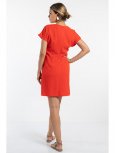 Rochie dama cu model de accentuare a taliei corai - Img 3