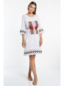Rochie dama cu model traditional flori rosii - Img 4