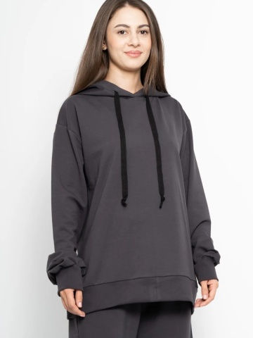 Trening dama COZY CUSTOM Oversize WKND Gri Basic-slim - Img 2