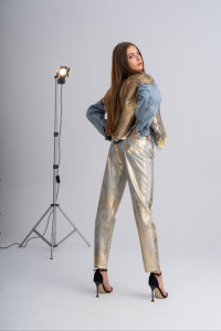 Metallic Blue Denim Jacket - Img 5