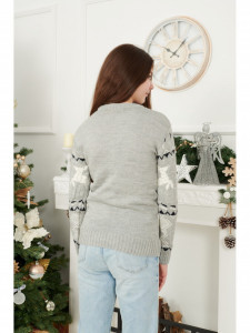 Pulover de Craciun Copii Maneca Lunga Gri model Cupid - Img 3