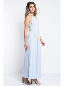 Rochie dama bleu lunga cu dantela - Img 3