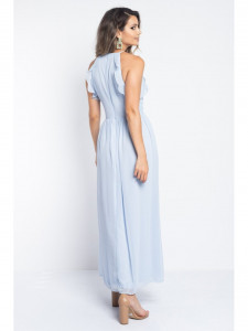 Rochie dama bleu lunga cu dantela - Img 8