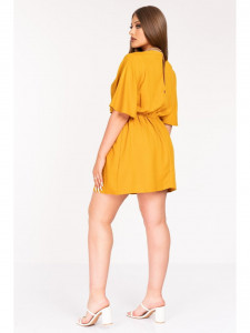 Rochie dama galbena cu nod in talie - Img 4