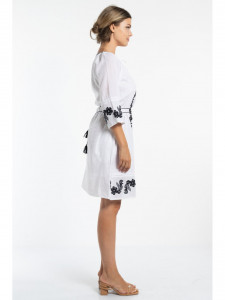 Rochie dama tip ie traditionala model broderie neagra - Img 2