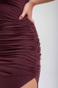Rochie eleganta mov cu crapatura laterala pentru dama - Img 5