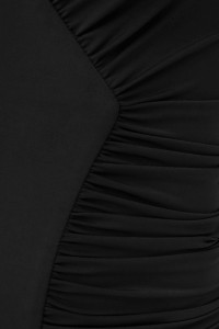 Rochie lunga drapata neagra cu decolteu pentru dama - Img 6