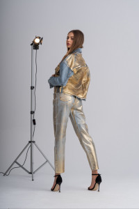 Metallic Blue Denim Jacket - Img 6