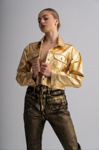 Metallic Full Gold Denim Jacket