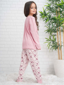 Pijama din Bumbac Subtire Roz cu Mesaj Hello Summer - Img 2