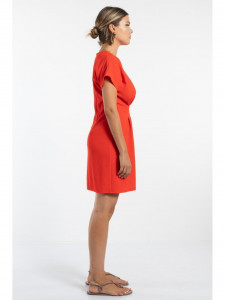 Rochie dama cu model de accentuare a taliei corai - Img 4