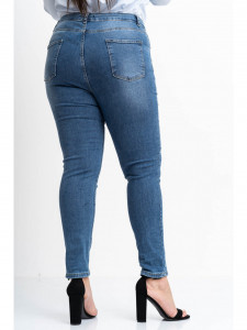 Blugi dama marimi mari albastru slim-fit - Img 5