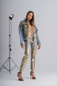 Metallic Blue Denim Jacket - Img 7