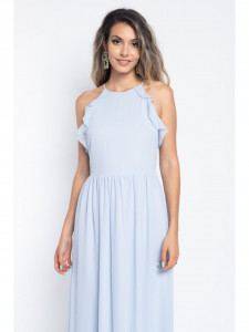 Rochie dama bleu lunga cu dantela - Img 4