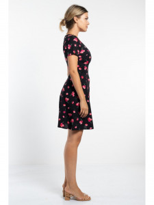 Rochie dama cu model floral neagra - Img 4