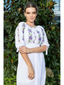 Rochie dama cu model traditional mov - Img 5