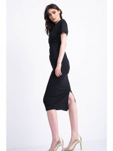 Rochie dama neagra cu umar lasat - Img 4